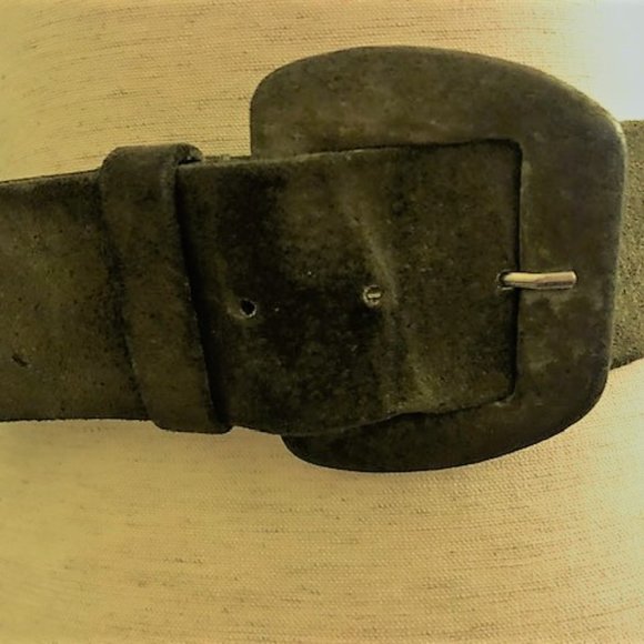 Vintage Olive Green Accessories by Pearl Suede Belt main image 4